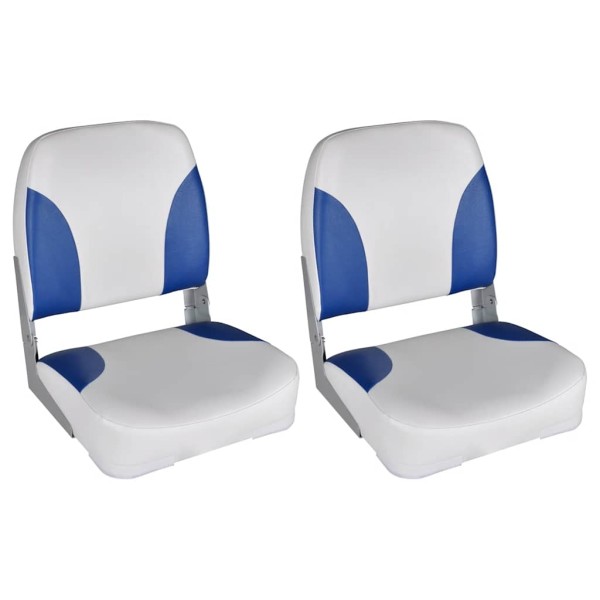 Boat seats, 2 pcs, white and blue colour, 41x36x48cm