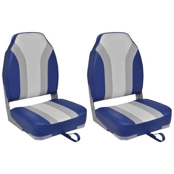Folding boat chairs, 2pcs., with high backrest