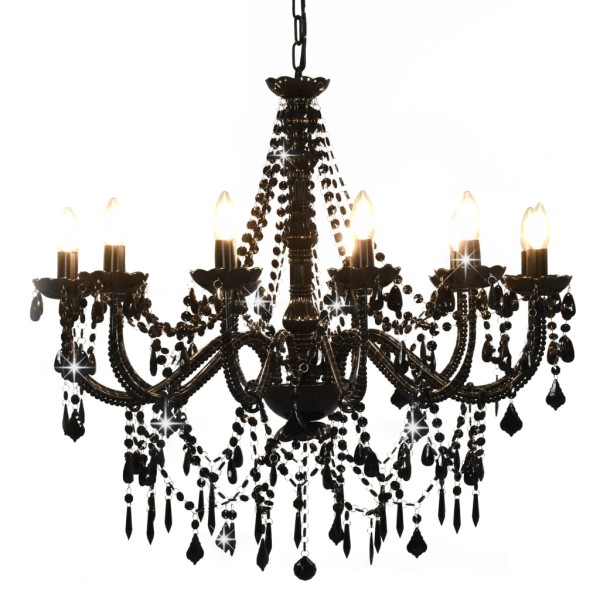 Cast with beads, black, 12 x E14 bulbs