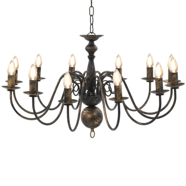 Seine, black, 12 x E14 bulbs, ancient style