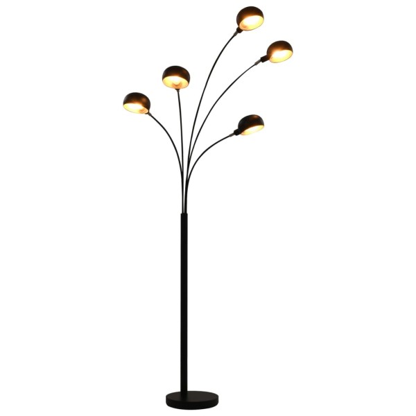 Torsher, black and gold color, 200cm, 5xE14 bulbs