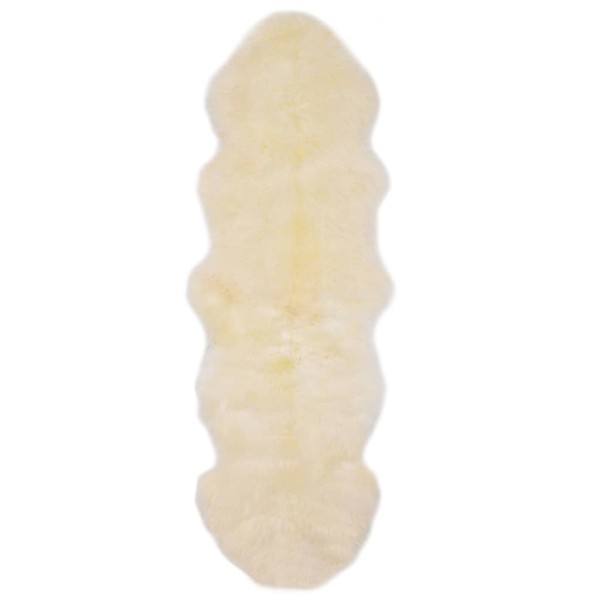 Sheep fur mat, white, 60x180 cm