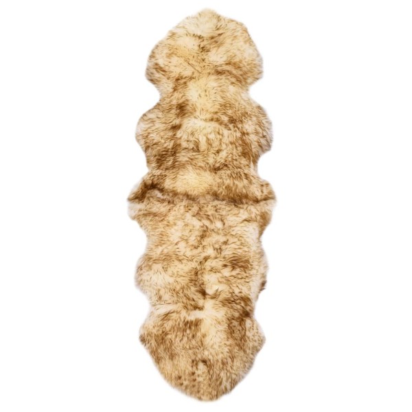 Sheep fur mat, brown blend, 60x180 cm