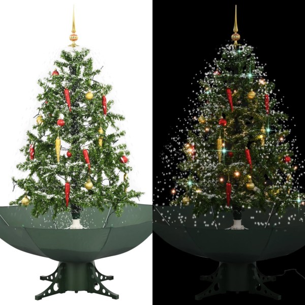 Christmas tree with snow fun. and umbrella