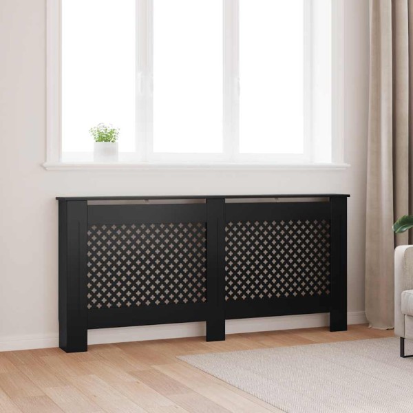 Radiator cover, black, 172x19x81,5cm, MDF