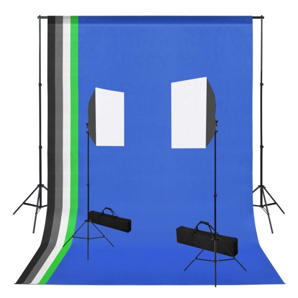 Photography kit with lighting and background