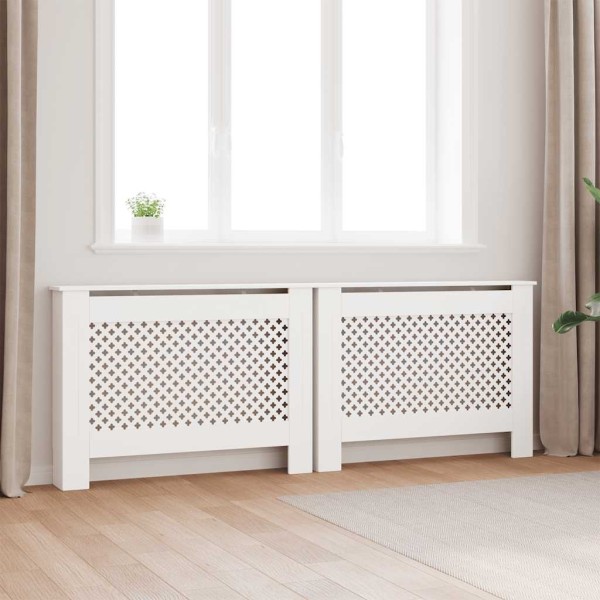 Radiator covers, 2pcs., white, 112x19x81,5cm, MDF