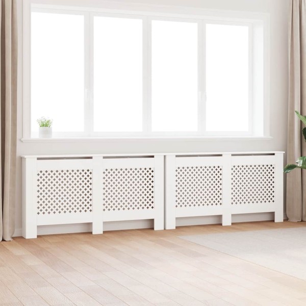 Radiator covers, 2pcs., white, 152x19x81,5cm, MDF