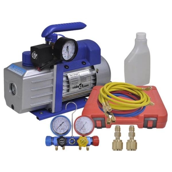Vacuum pump with 4-way manifold set