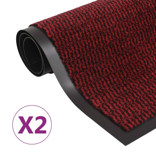 Door mats, 2pcs., red, 120x180cm, square