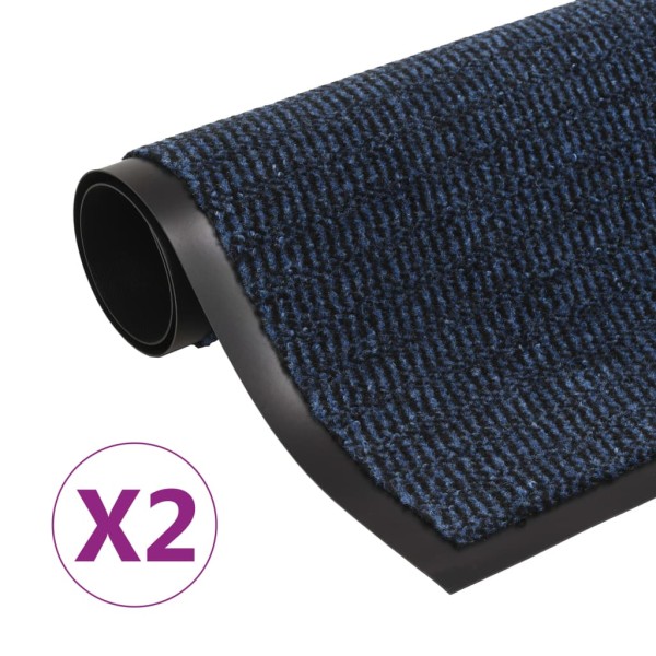 Door mats, 2pcs., blue, 120x180cm, square