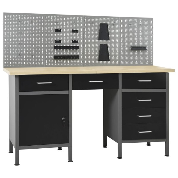 Desktop with 4 wall panels