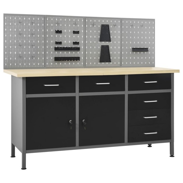 Desktop with 4 wall panels (145348 + 145352)