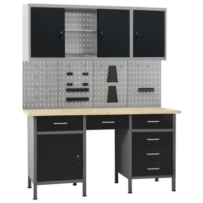 Desktop with 4 wall panels...
