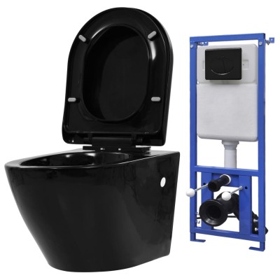 Suspended toilet with...