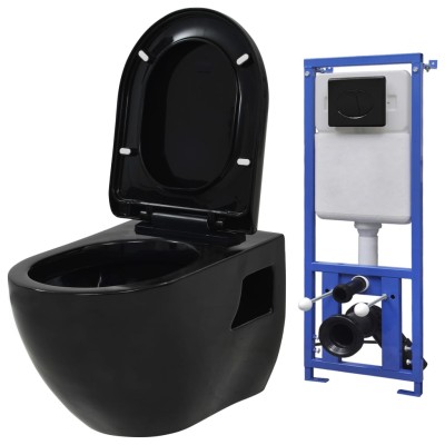 Suspended toilet with...