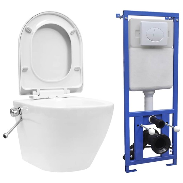 Boys toilet with hidden tank, white, ceramic