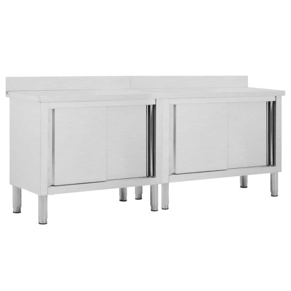 Desktop with sliding door, 2pcs., 200x50x95cm, steel