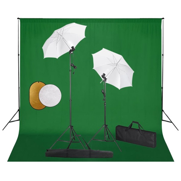 Studio suite with lighting / umbrella / background / reflex