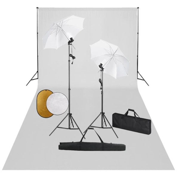 Studio suite with lighting / umbrella / background / reflex