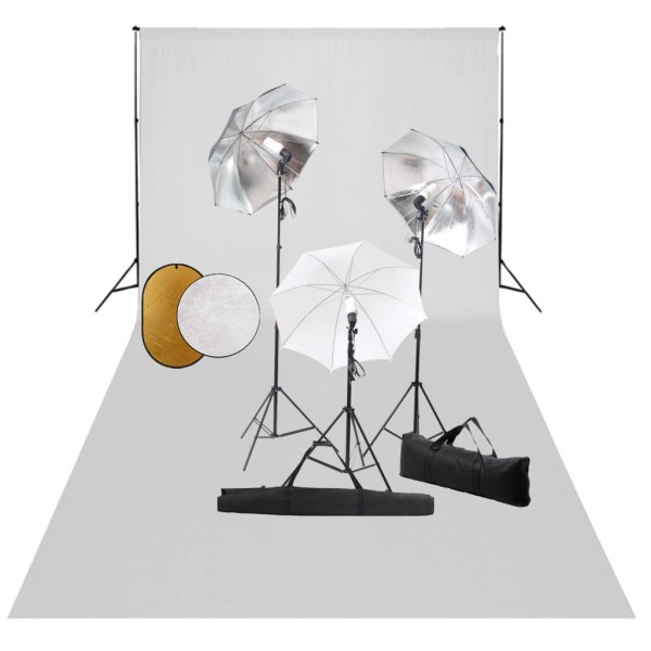 Studio suite with lighting / umbrella / background / reflex