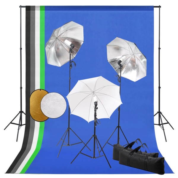 Studio suite with lighting / umbrella / background / reflex