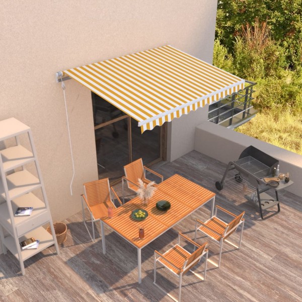 Manually pulled marquis, yellow and white, 350x250cm