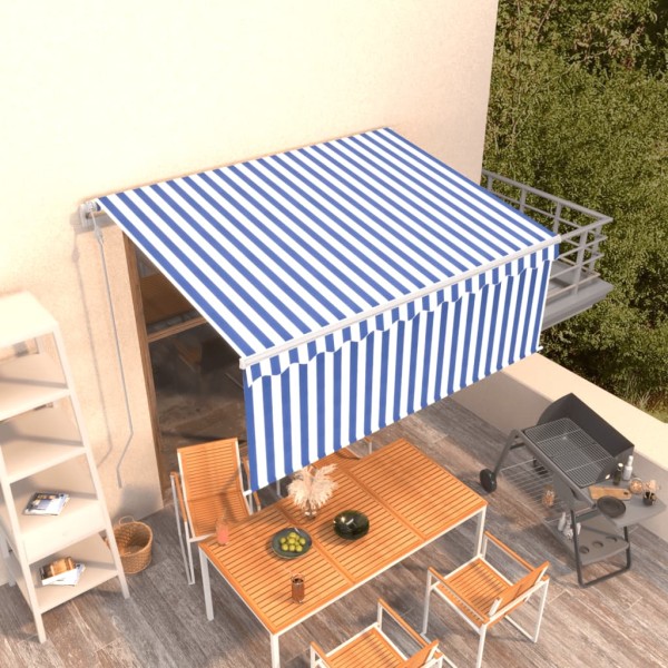Automatically extractable markise, blue and white, 3x2,5m