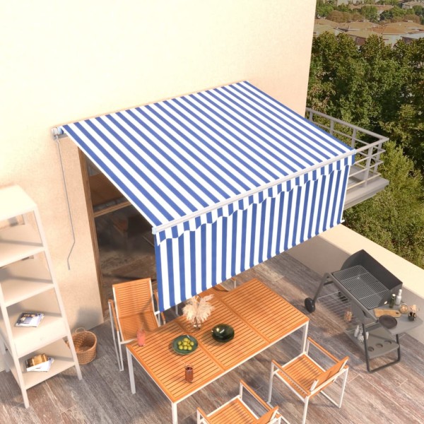 Manually pulled marquis, blue and white, 3.5x2,5m