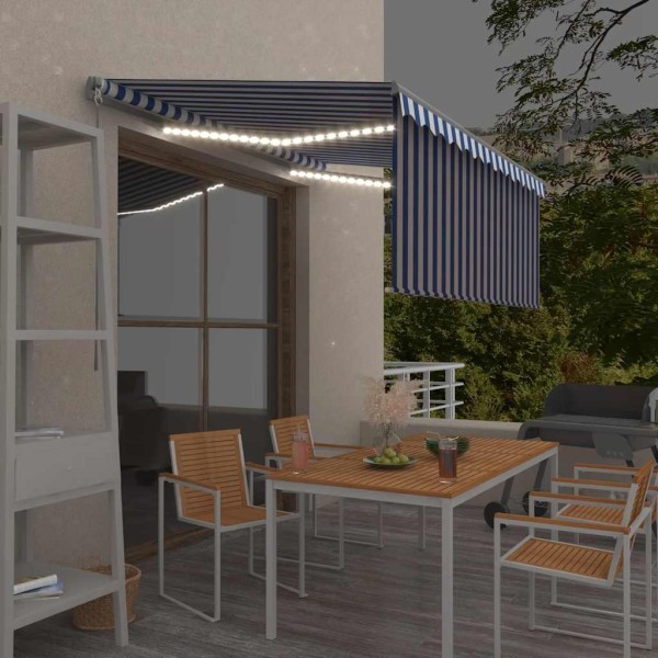 Manually pulled marquis, blue and white, 3x2,5m