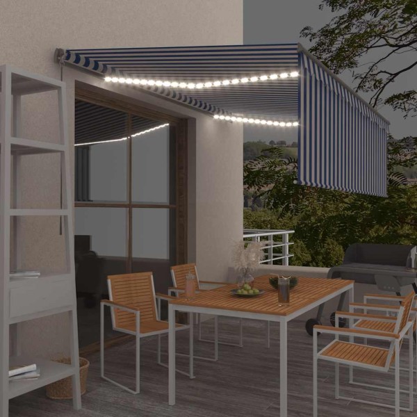 Manually pulled marquis, blue and white, 4.5x3m