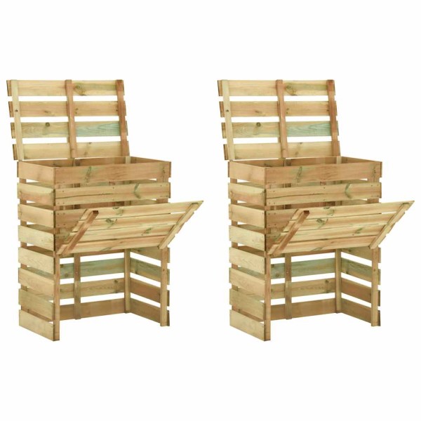 Garden Compost Boxes, 2pcs., 80x50x100cm, impregnated pine