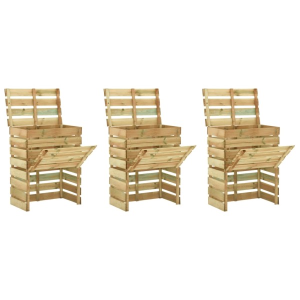 Garden Compost Boxes, 3pcs., 80x50x100cm, impregnated pine