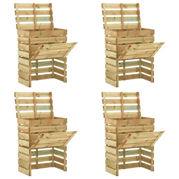 Garden Compost Boxes, 4pcs, 80x50x100cm, impregnated pine