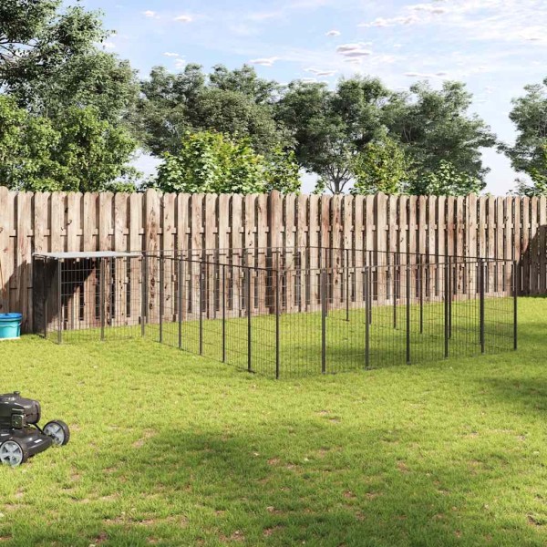 Voljeras šunims, juodos spalvos, 15,73 m², plienas