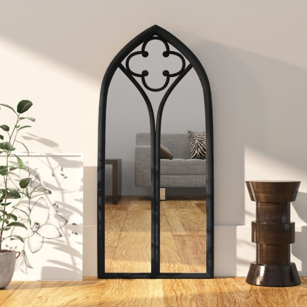Mirror, black, 100x45cm, iron, for internal use