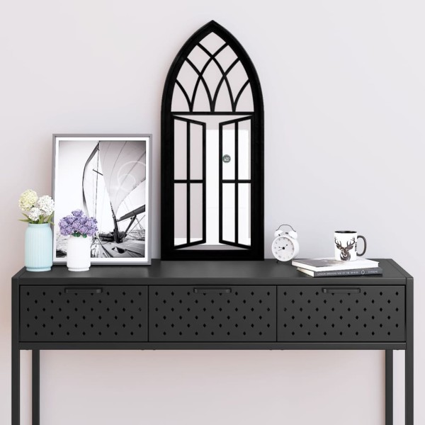 Mirror, black color, 70x30cm, iron, for internal use
