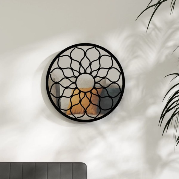 Mirror, black color, 60x3cm, iron, for internal use