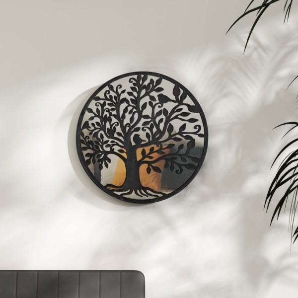 Mirror, black color, 60x2,5cm, iron, for internal use