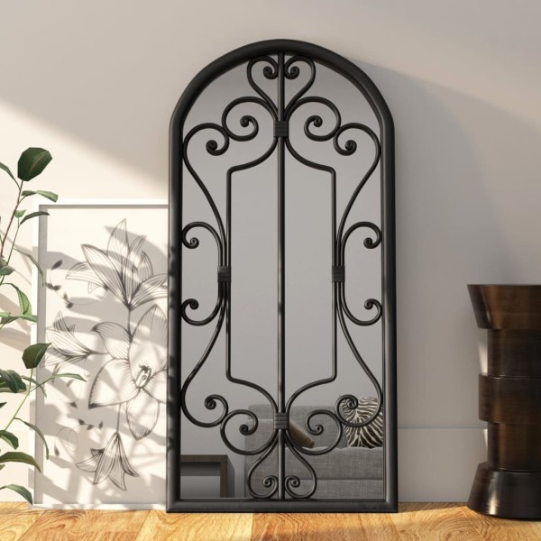 Mirror, black, 100x45cm, iron, for internal use