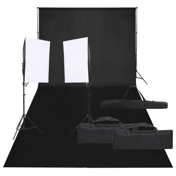 Photography studio set with light set and background
