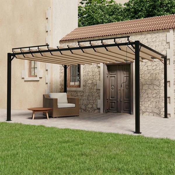 Bracket with greenery roof, savings, 3x4m, fabric / aluminium