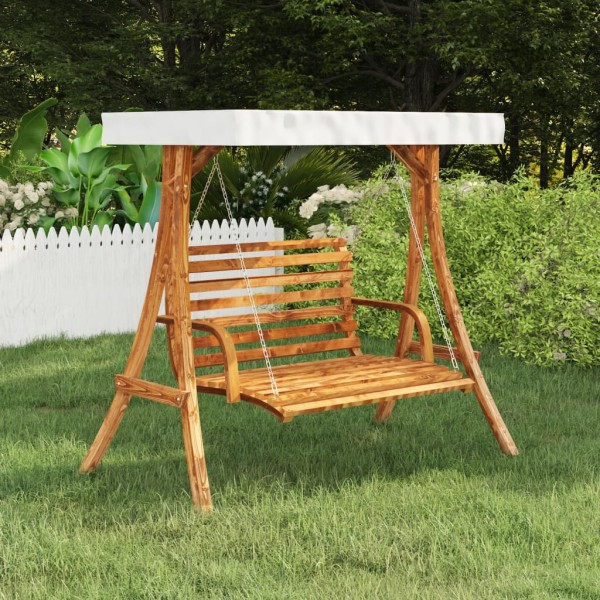 Swimming frame with cream roof, teak finish