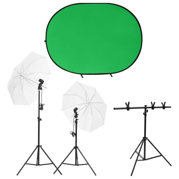 Photography studio set with light set and background