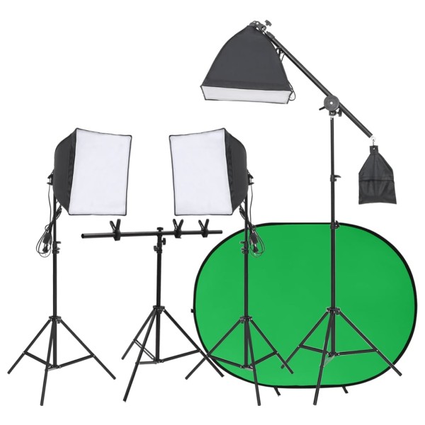 Photography studio set with light set and background