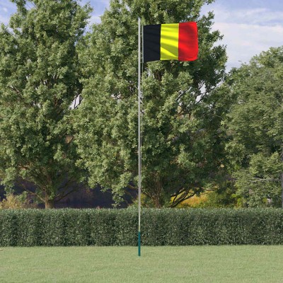 Belgian flag with mast,...