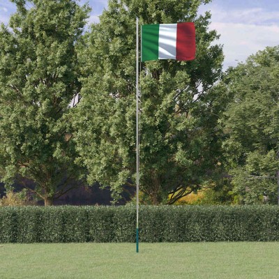 Italian flag with mast,...