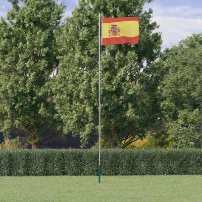 Spanish flag with mast,...