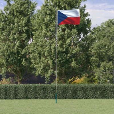Čekijos vėliava su stiebu,...