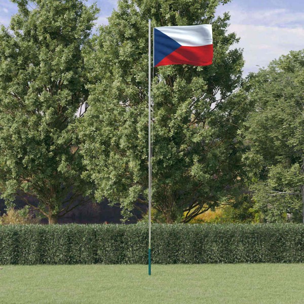 Czech flag with mast, aluminium, 6,08m
